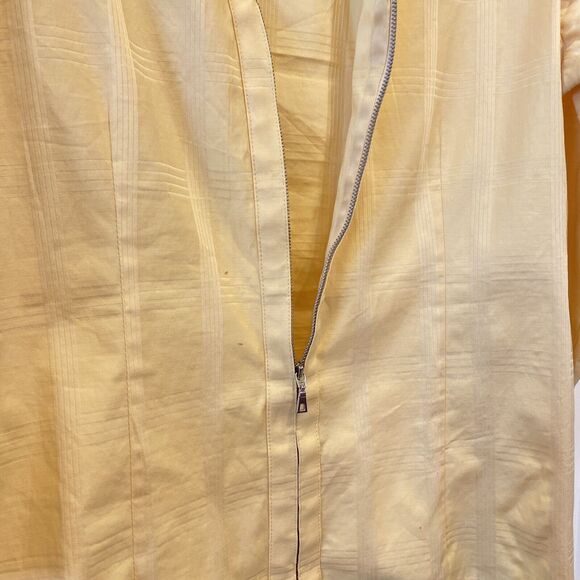Sag Harbor 3/4 Sleeve Blouse Zip Front Yellow Cotton Spandex Preppy Size 14 - Picture 3 of 9